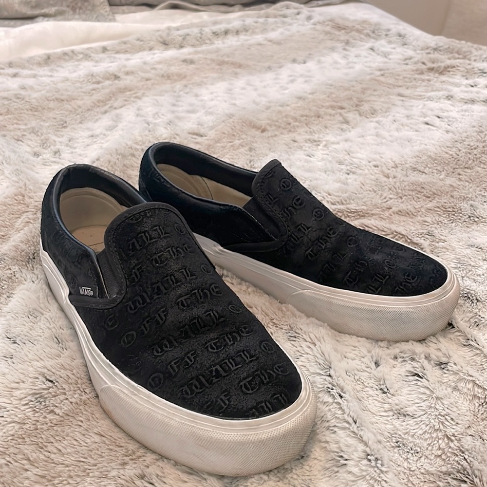 Black Platform Embroidered Vans